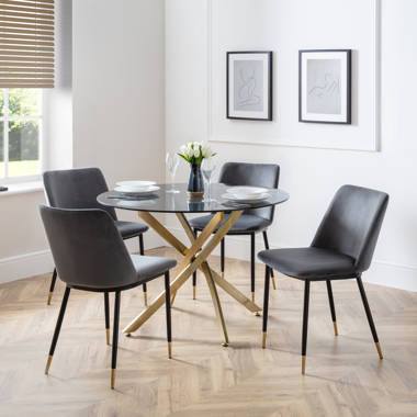 Canora Grey Set of Gerson Round Tables and 4 Delaunay Chairs